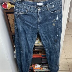 Zara Artistic Blue Denim Jeans